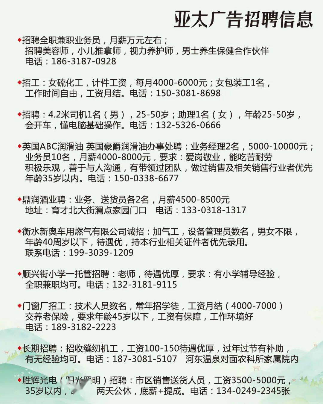 武安市最新招聘信息全面概览