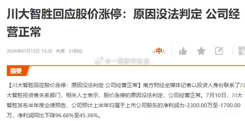 川大智胜股票行情深度分析与观点阐述